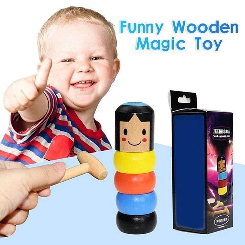 A Little Small Wooden Unbreakable Man Puppet Novelty Funny Toy Creative  Gift sq 