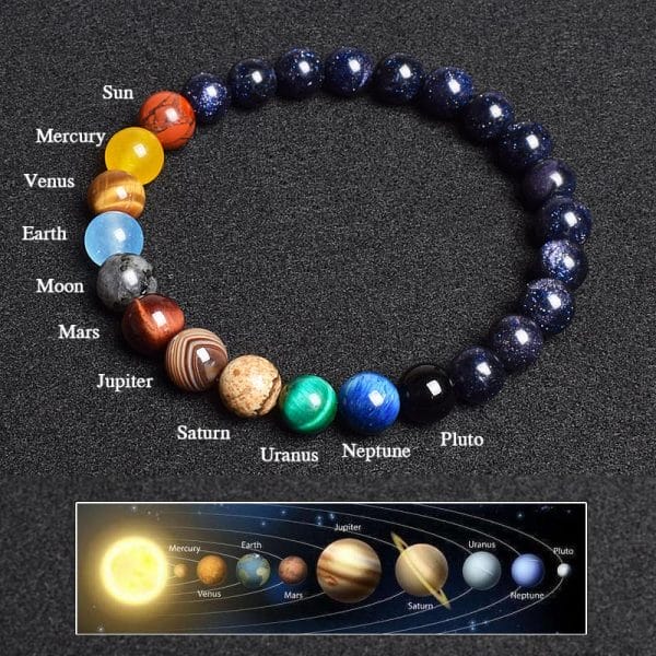 Solar System Planet Themed Natural Stone Bracelet